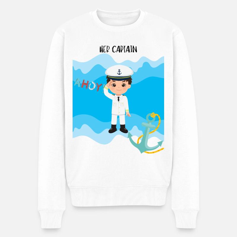 Partnershirt Captain Kapitän Freund Kreuzfahrt Män - Männer Premium Bio Pullover - Weiß