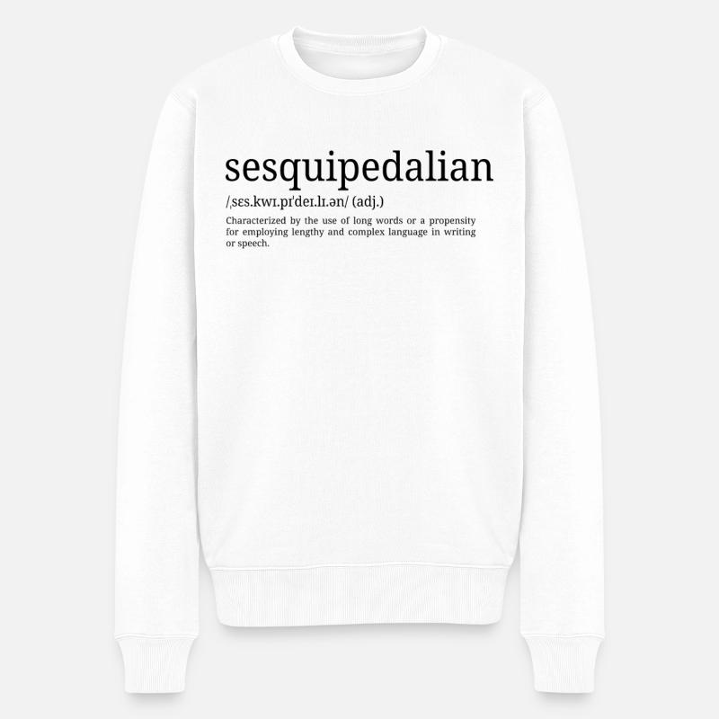 Sesquipédien - Définition du dictionnaire - Pull Premium bio Homme - blanc