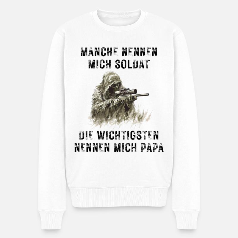 Papa soldat - Pull Premium bio Homme - blanc