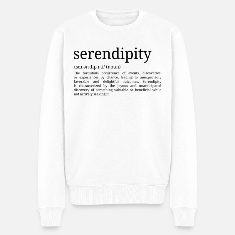 Sérendipité - Définition du dictionnaire - Pull Premium bio Homme - blanc