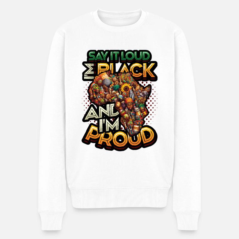 Histoire des Noirs afro-américains - Pull Premium bio Homme - blanc
