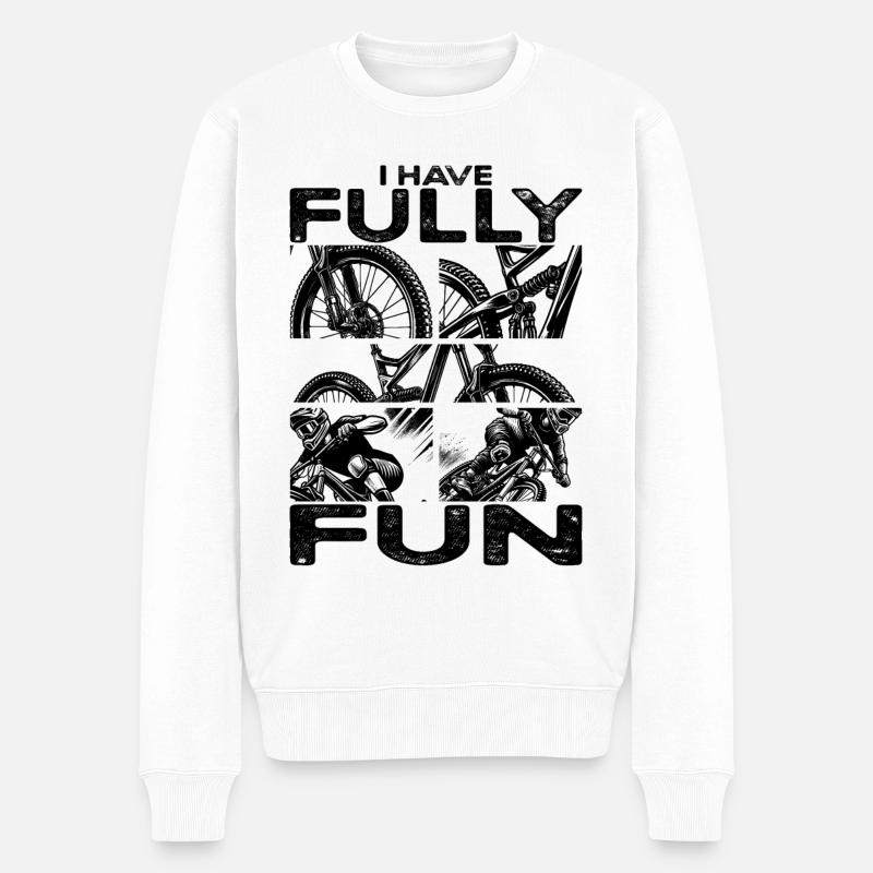 VTT Je m’amuse pleinement VTT - Pull Premium bio Homme - blanc