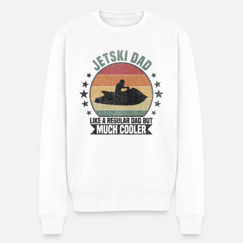 Jetski papa Jet Ski - Pull Premium bio Homme - blanc