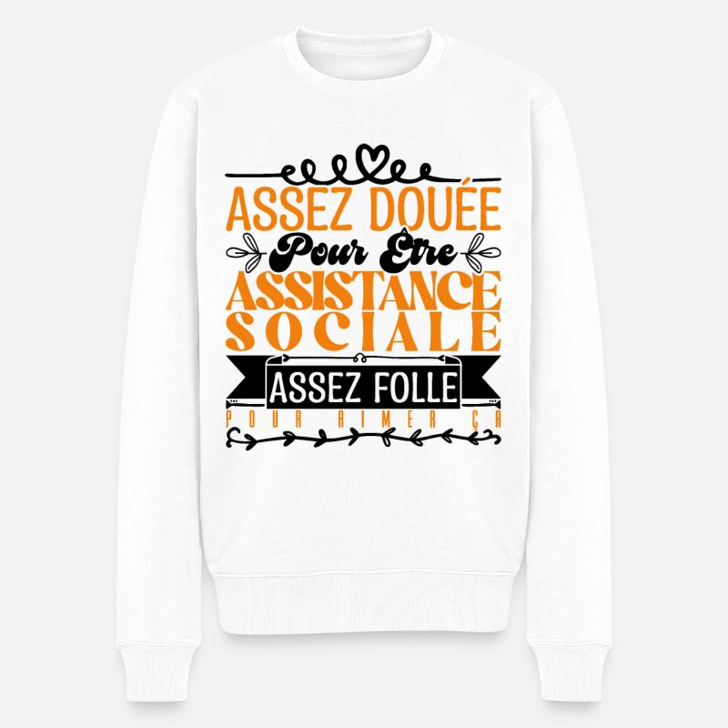 Cadeau Assistante Sociale. Parfaite Assistante. - Pull Premium bio Homme - blanc