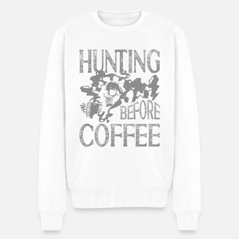 Professional Ghost Hunter Funny Hunting Coffee - Männer Premium Bio Pullover - Weiß