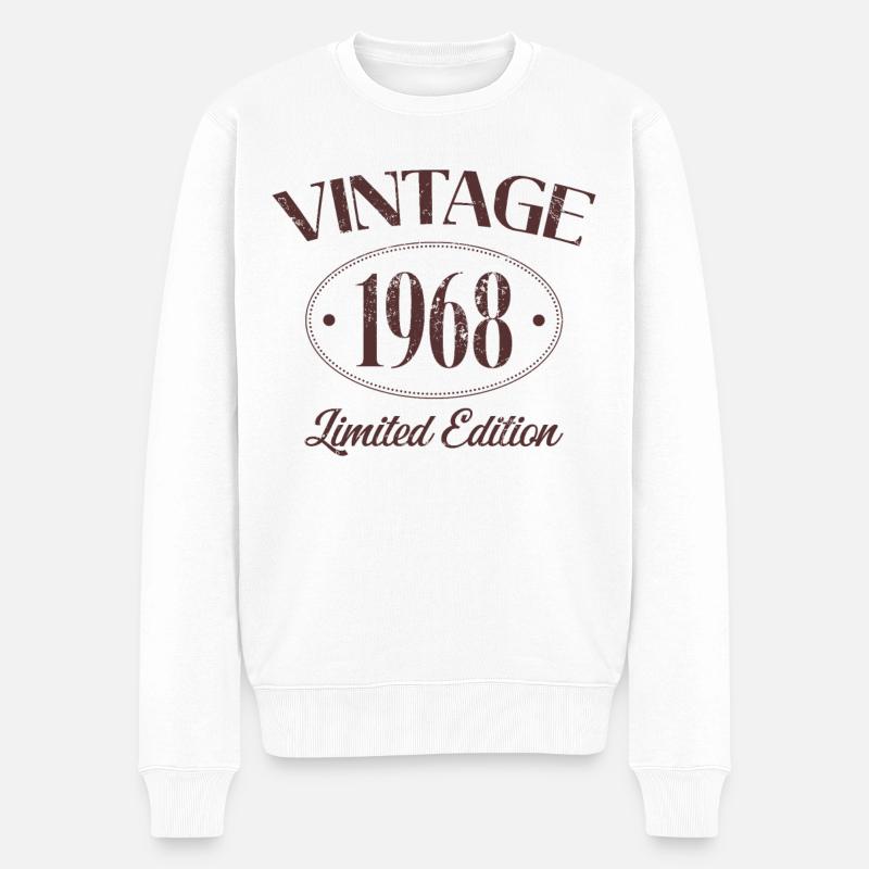 Vintage 1968 Limited Edition Geburtstag 1968 - Männer Premium Bio Pullover - Weiß
