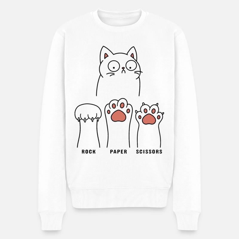 Ciseaux à papier de roche - Pull Premium bio Homme - blanc