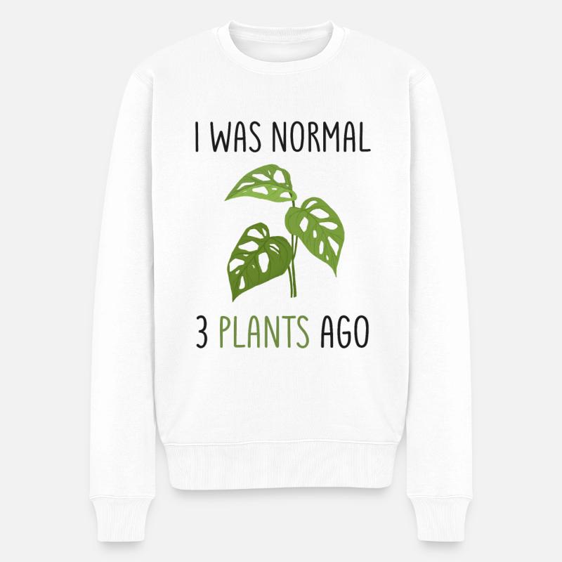 Monstera Deliciosa Albo Botanische Zimmerpflanze - Männer Premium Bio Pullover - Weiß
