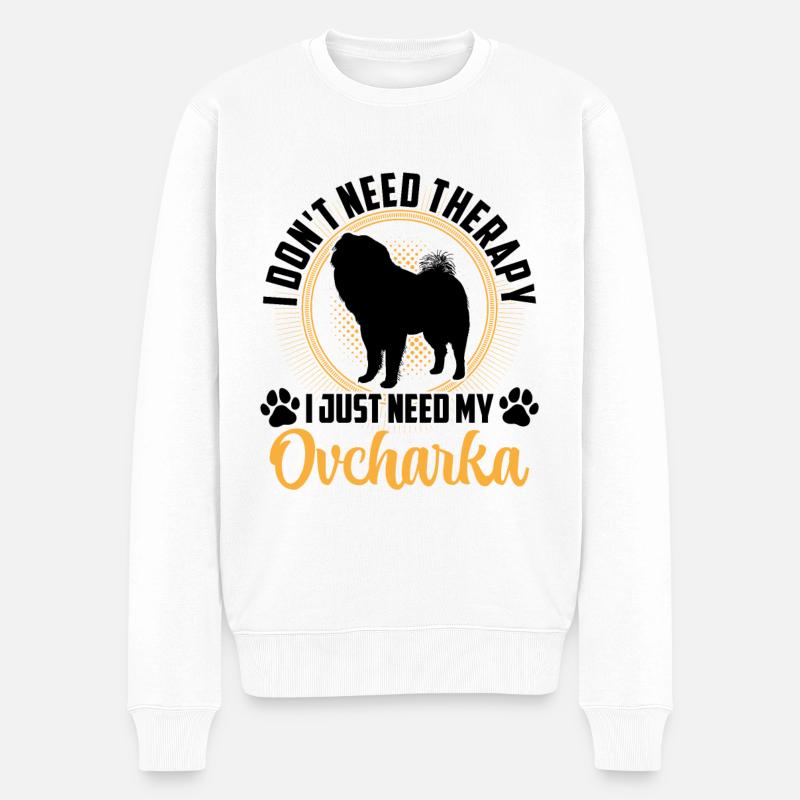 Owtscharka Brauche nur Kaukasischer Owtscharka - Männer Premium Bio Pullover - Weiß