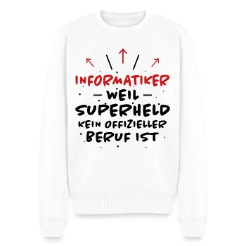 Informatiker Spruch Lustige Programmierer Geschenk - Männer Premium Bio Pullover - Weiß - Vorne - Thijin (182cm)