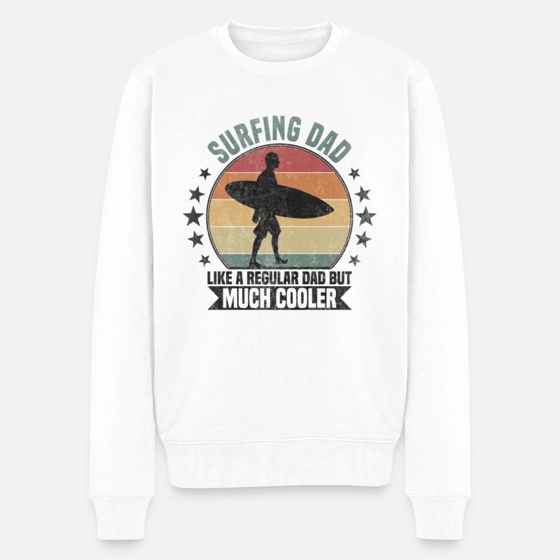 Surf Papa Surfeur - Pull Premium bio Homme - blanc