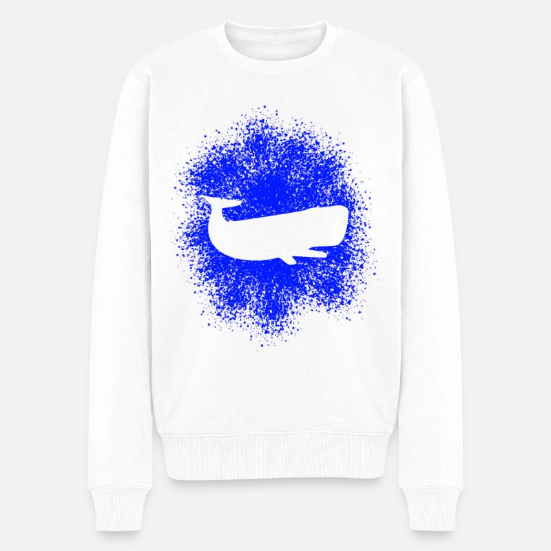 Pottwal Ozean Schützer - Männer Premium Bio Pullover - Weiß
