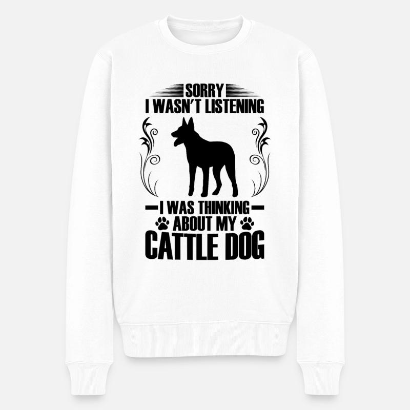 Pensé à Australian Cattle Dog Cattle Dog - Pull Premium bio Homme - blanc