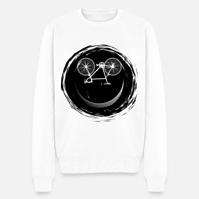 Fahrrad Gesicht - Männer Premium Bio Pullover - Weiß