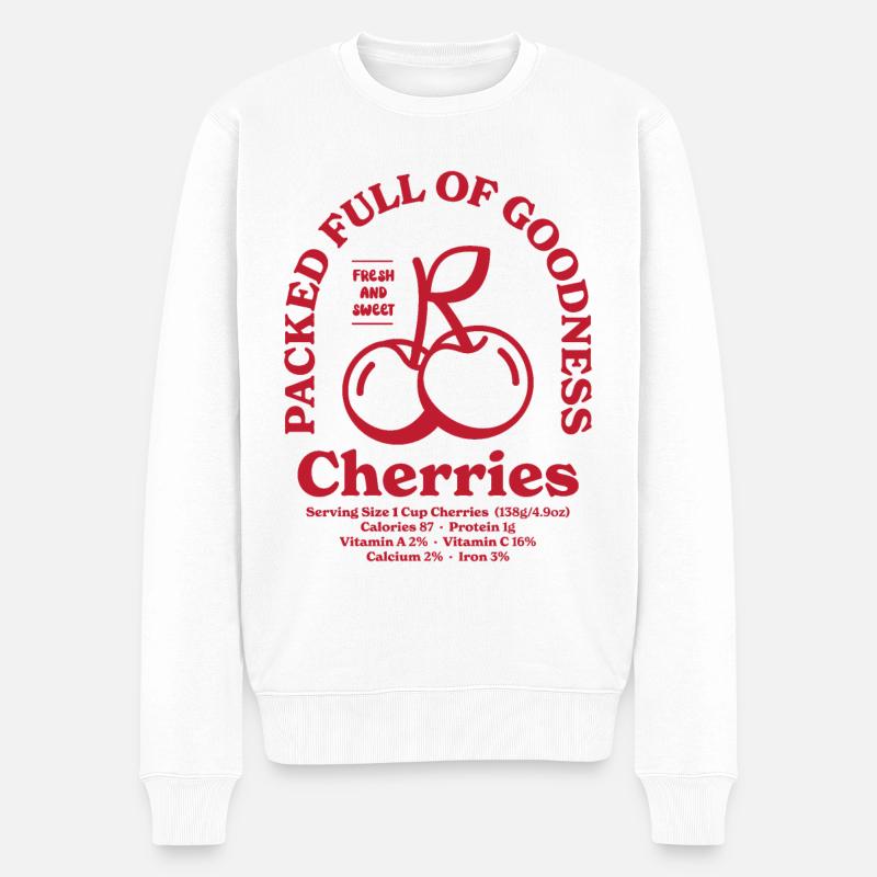 Cerises Nutritionnelles - Pull Premium bio Homme - blanc