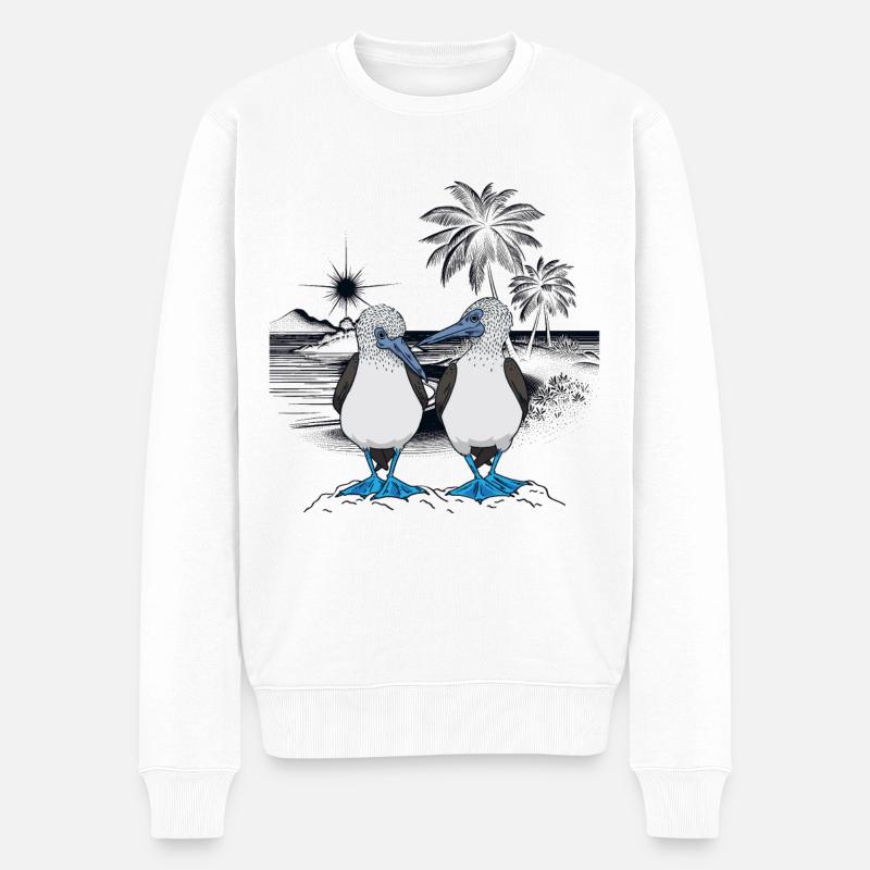 Fou à pieds bleus - Pull Premium bio Homme - blanc