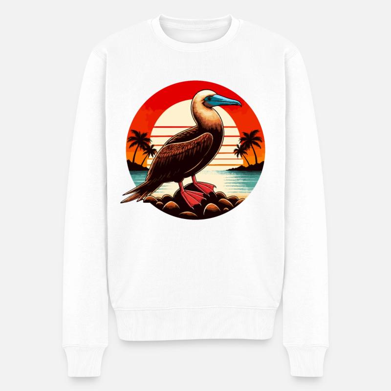 Rotfußtölpel Galapagos - Männer Premium Bio Pullover - Weiß
