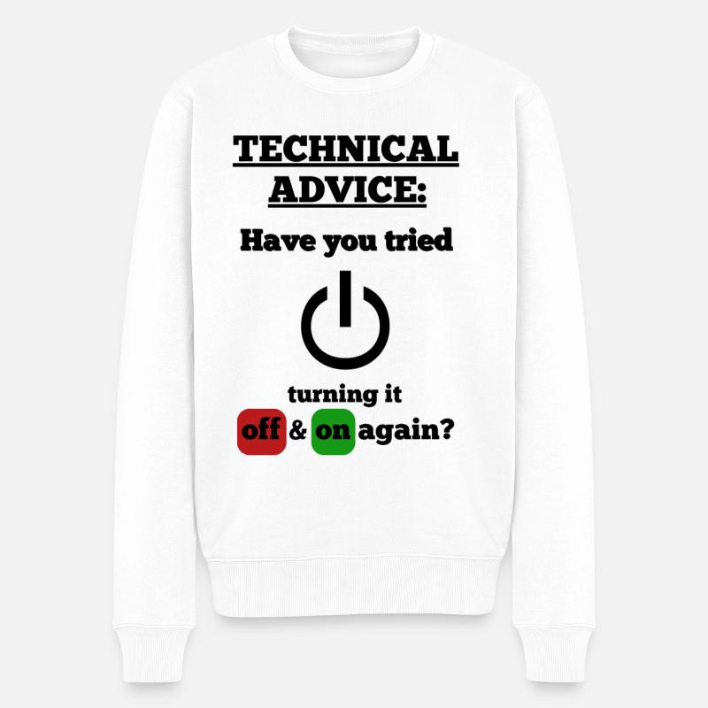 funny saying technical saying craftsman technician - Men's Premium Organic Jumper - white