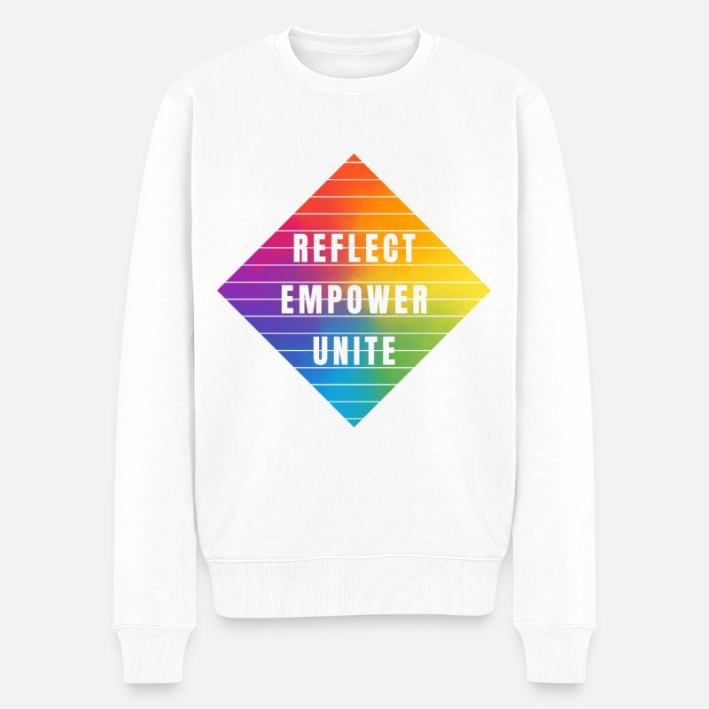 PRIDE Reflect empower unite - Männer Premium Bio Pullover - Weiß
