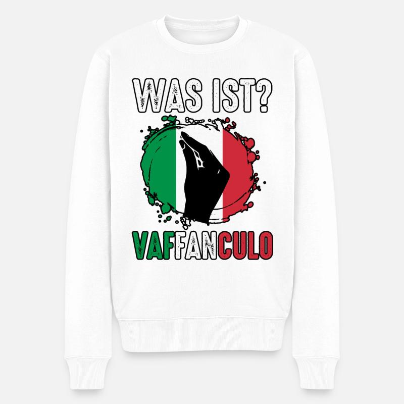 Italien Italiener Vaffanculo - Männer Premium Bio Pullover - Weiß