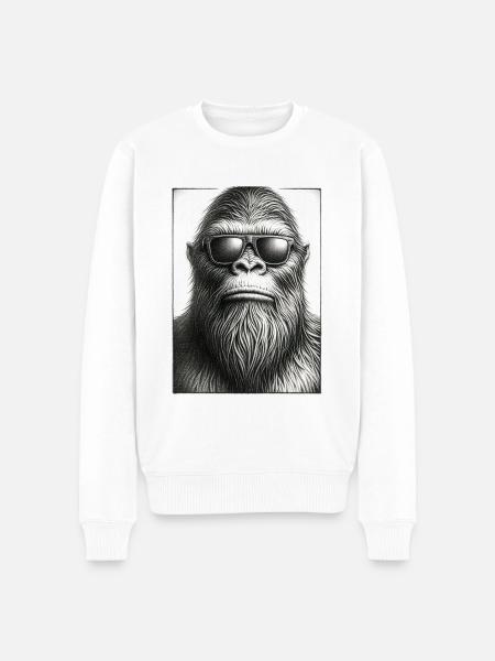 Bigfoot Mugshot Portrait - Men's Premium Organic Jumper - white