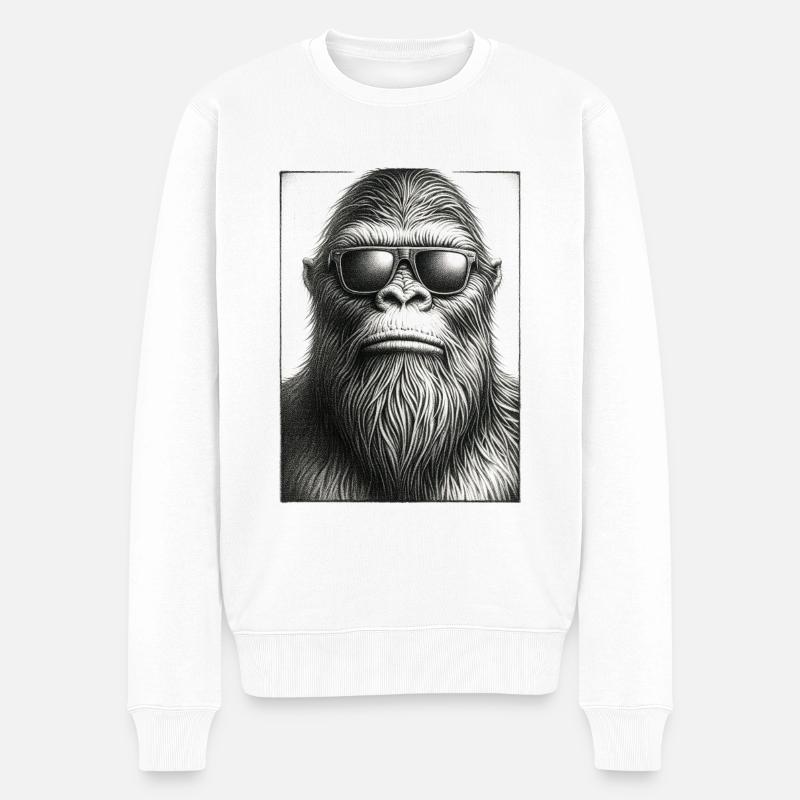 Bigfoot Mugshot Portrait - Pull Premium bio Homme - blanc