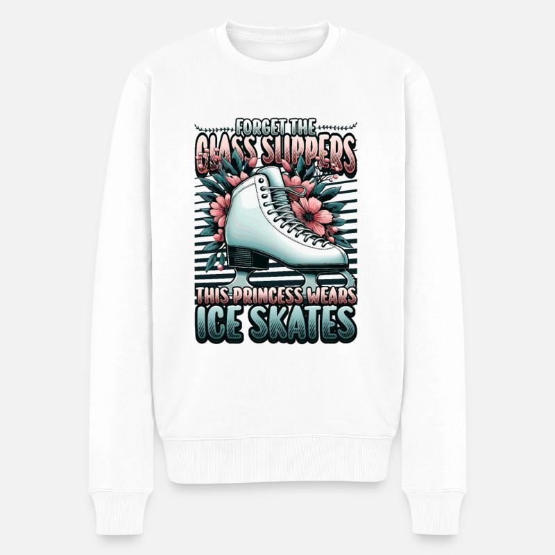 Eislaufen Schlittschuhe Eiskunstlaufen - Männer Premium Bio Pullover - Weiß