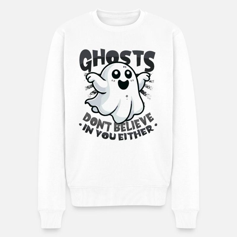 Geister Glauben Auch Nicht An Dich - Männer Premium Bio Pullover - Weiß