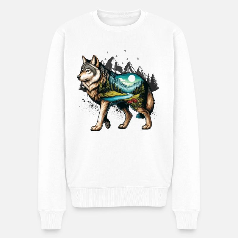 Wilderness Inside the Bear Retro Vintage - Pull Premium bio Homme - blanc