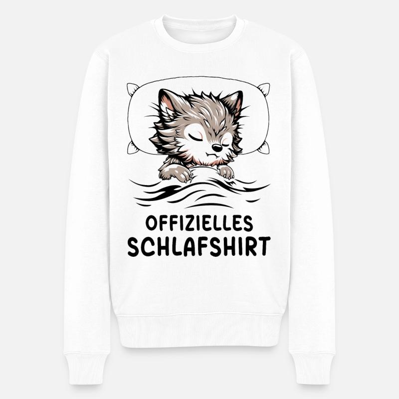 Offizielles Schlafshirt Werwolf - Männer Premium Bio Pullover - Weiß