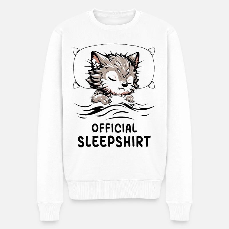 Werewolf Official Sleep - Männer Premium Bio Pullover - Weiß