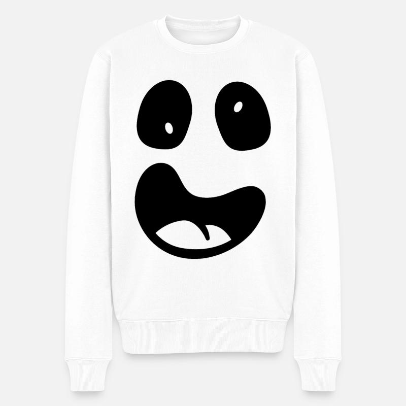 Drôle de visage fantôme - Pull Premium bio Homme - blanc