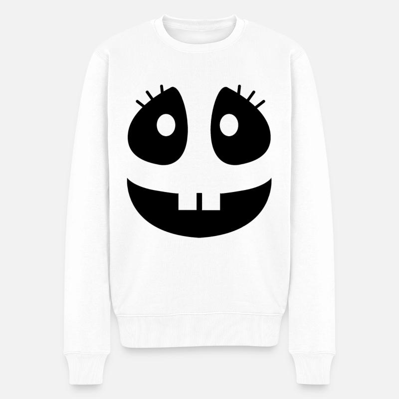 Visage fantôme timide - Pull Premium bio Homme - blanc