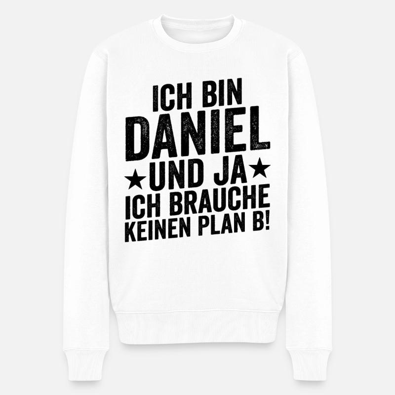 Vorname Daniel - Männer Premium Bio Pullover - Weiß