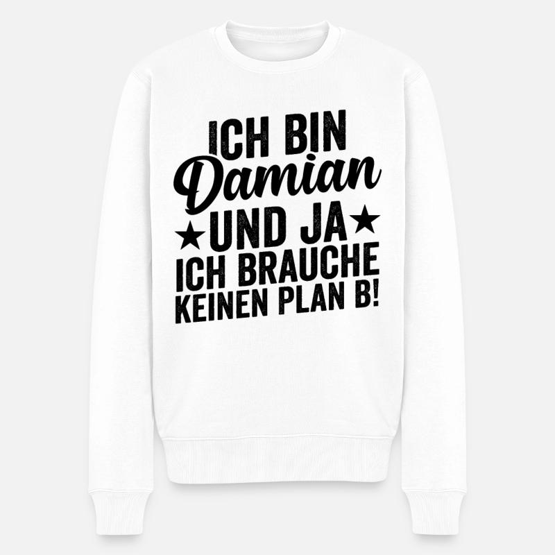 Vorname Damian - Männer Premium Bio Pullover - Weiß