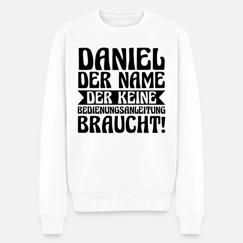Vorname Daniel - Männer Premium Bio Pullover - Weiß