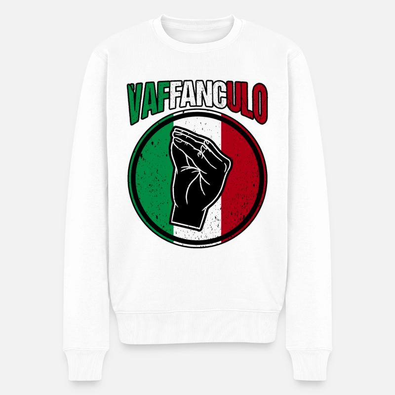 Italien Italiener Vaffanculo - Männer Premium Bio Pullover - Weiß
