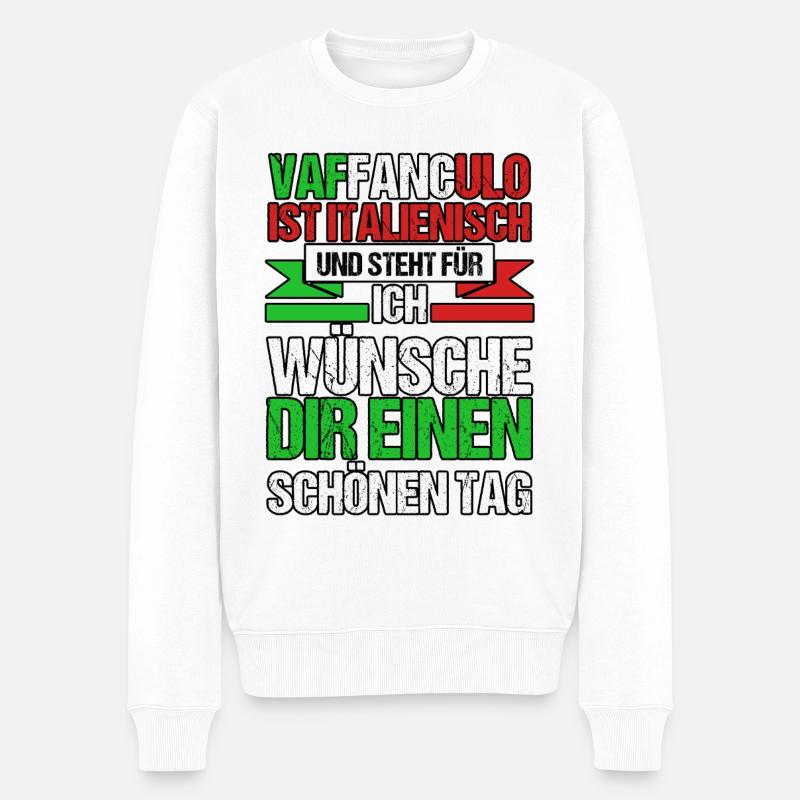 Italien Italiener Vaffanculo - Männer Premium Bio Pullover - Weiß