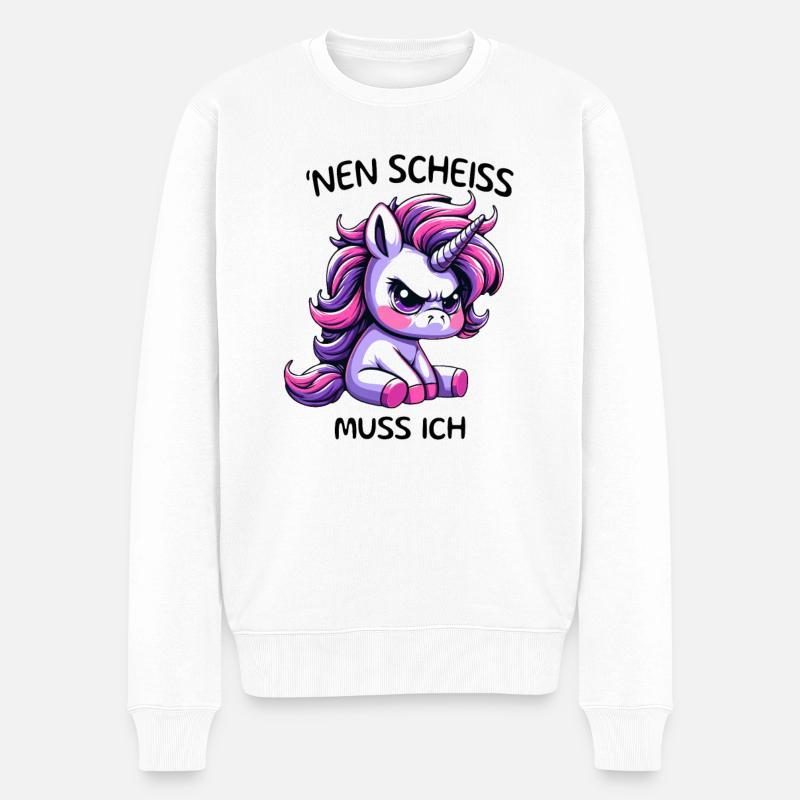 Nen Scheiss Muss ich - Männer Premium Bio Pullover - Weiß
