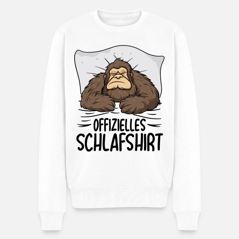 Bigfoot Offizielles Schlafshirt - Männer Premium Bio Pullover - Weiß