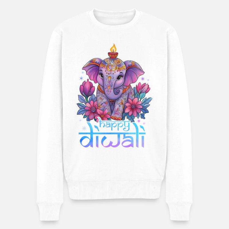 Joyeux Diwali - Pull Premium bio Homme - blanc