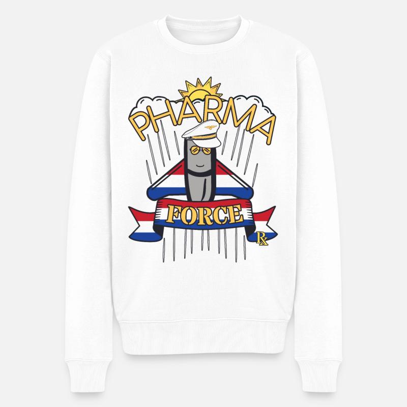 Apotheke Niederlande Pharma Force - Männer Premium Bio Pullover - Weiß