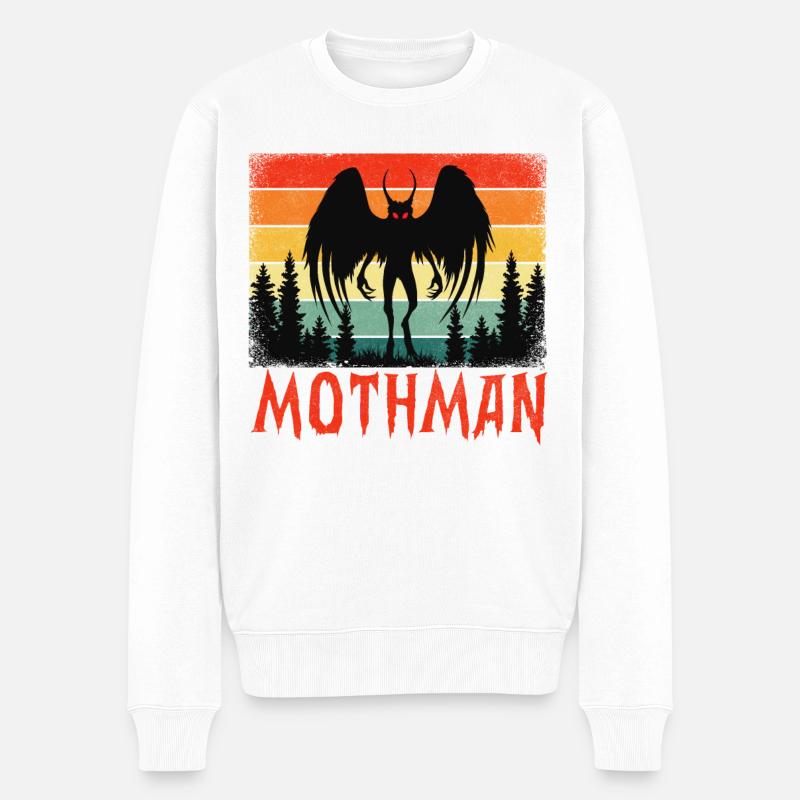 Mothman - Männer Premium Bio Pullover - Weiß