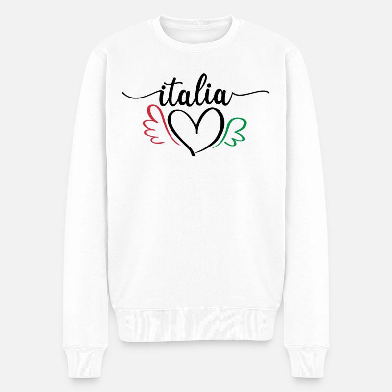 Italia - Männer Premium Bio Pullover - Weiß