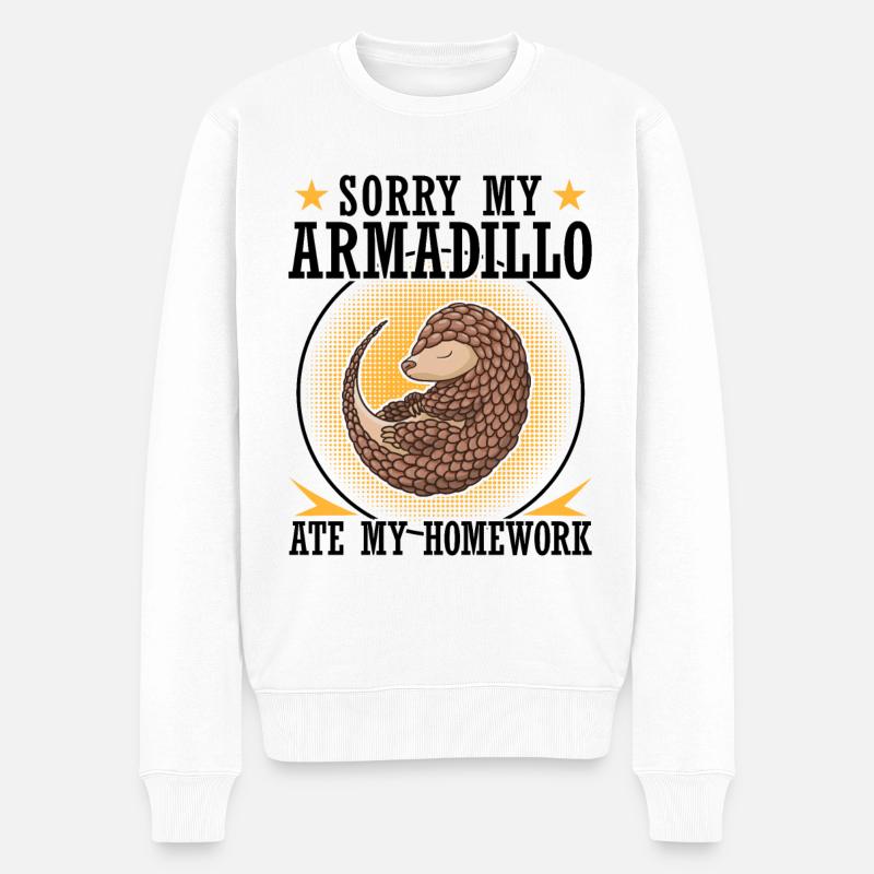 Armadillo mangé devoirs Armadillo - Pull Premium bio Homme - blanc