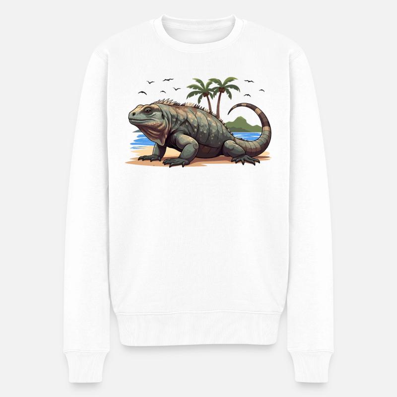 Galapagos Land Iguana - Männer Premium Bio Pullover - Weiß