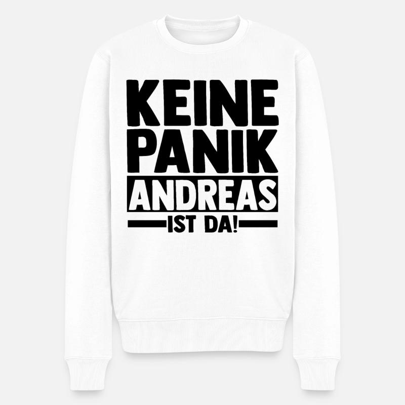 Vorname Andreas - Männer Premium Bio Pullover - Weiß