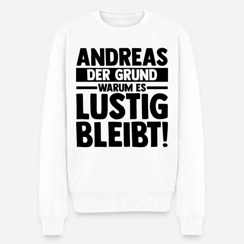 Vorname Andreas - Männer Premium Bio Pullover - Weiß