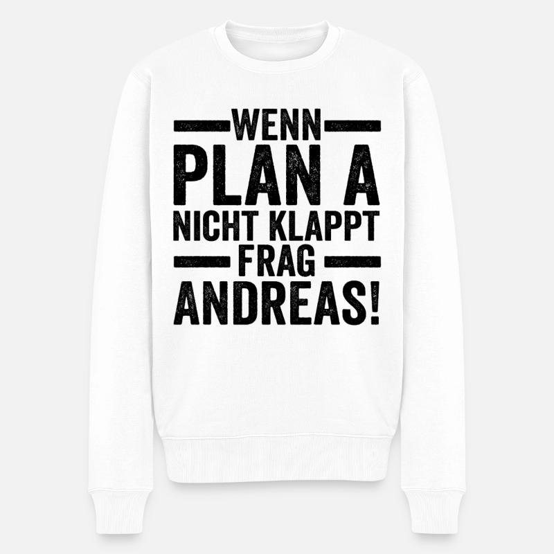 Vorname Andreas - Männer Premium Bio Pullover - Weiß