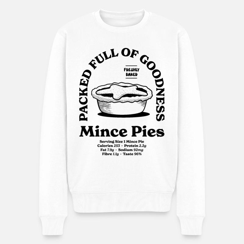 Mince Pies Ernährung - Männer Premium Bio Pullover - Weiß